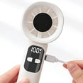 thumbnail image 7 of Handheld Fan, Cream Style Mini Fan with Stepless Speed Control, High Speed Brushless Motor, USB Rechargeable Portable Fan, Digital Battery Display （White）, 7 of 7