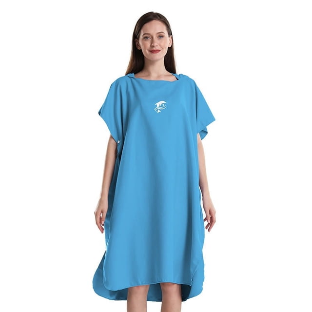 Albornoz con capucha de moda, capa de playa absorbente, toalla de terciopelo de doble cara, capa de fibra