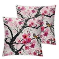 thumbnail image 2 of Acheng Cherry Blossom Pillow Covers Spring Pink Flower Throw Pillow Covers Japanese Cherry Decorative Outdoor Pillow Cases Cushion Covers for Couch Sofa Bedroom Home Decor (Pack of 2) White, 2 of 6