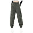 thumbnail image 2 of Sweatpants Women Plus Size, Ladies' Solid Color Casual Versatile Waterproof And Windproof Outdoor Sports Pants Long Pants Women High Waisted Pants (Green,L), 2 of 8