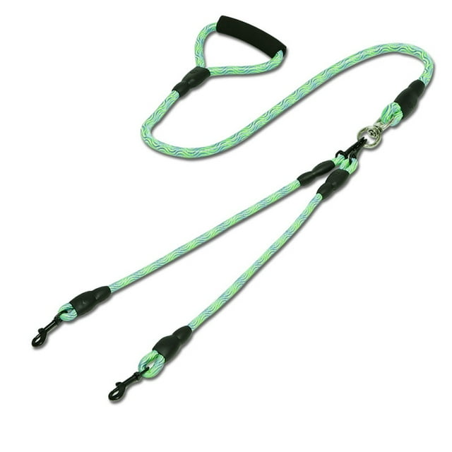 Dual Puppy Leash Detachable Pet Traction Rope Dog Leash with Padded Handle
