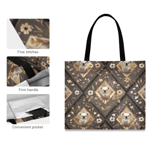 Canvas Tote Bag for Women Girls Design Print Frosted Flight Totes