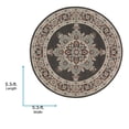 thumbnail image 5 of Livabliss Alfresco Vintage Indoor/Outdoor Area Rug, Dark Brown, 5'3" x 5'3" Round, 5 of 6