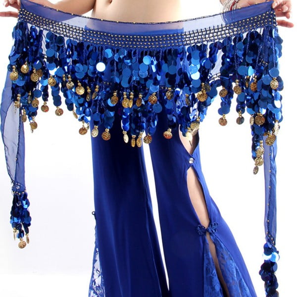 BCDlily Womens Belly Dance Hip Scarf Performance Outfits Skirt Coin Sequin Dancewear 
