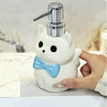 thumbnail image 5 of TAROFISH Ceramic Cat Soap Dispenser Refillable Liquid Container Cute Animal Design Pump Bottle for Bathroom Kitchen 6.69 Inch,Blue, 5 of 8