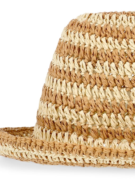 Time and Tru Women’s Straw Bucket Vacay Hat, One Size
