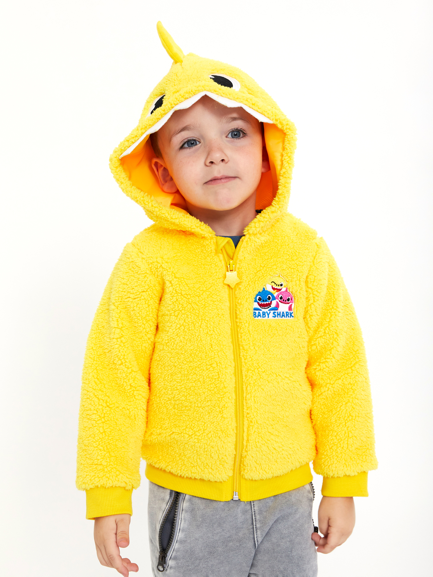 Baby Shark Toddler Cosplay Faux Sherpa Hoodie, 12M-5T - image 4 of 9