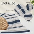 thumbnail image 6 of Navy Blue Beige Standard Size Pillow Cover,Pillowcase Protectors with Zipper,Breathable Decorative Throw Pillow Case Cover,Retro Simple Abstract Vertical Stripes Pillow Shams for Couch Sofa 20x26Inch, 6 of 8