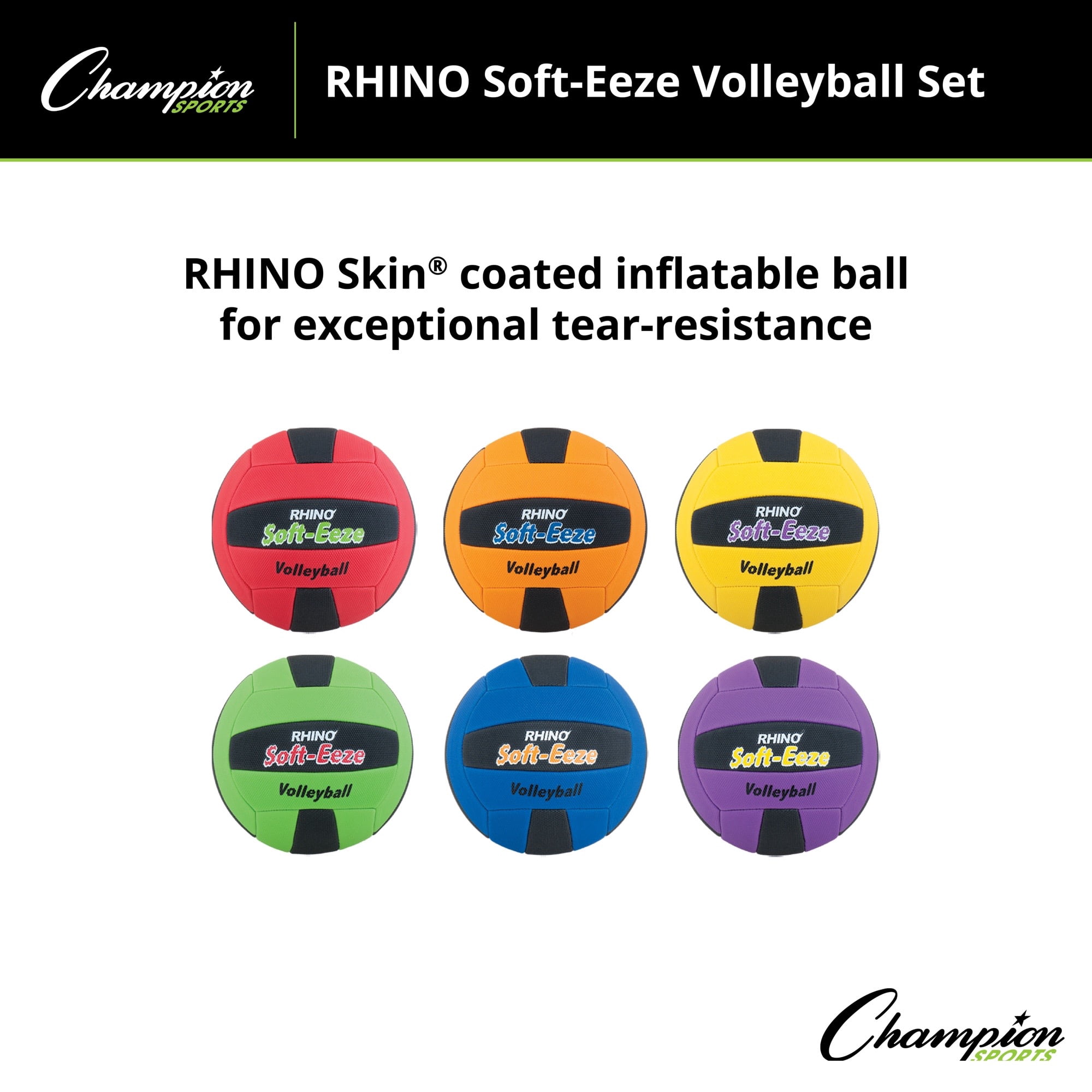 Champion Sports RS2SET Rhino Softeeze Volleyball Set 7.5 H x 29.0 L x 5.5 W