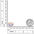 thumbnail image 3 of Gem Stone King 18K Rose Gold Plated Silver White Moissanite and Blue Tanzanite 3-Stone Ring for Women (2.09 Cttw, 8X6MM Emerald Cut and 3.5 Trillion, Gemstone Birthstone, Size 7), 3 of 4