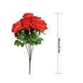 thumbnail image 4 of Matsuzay Ramo de rosas artificiales de 10 cabezas, decoración de simulación, centro de de oficina en casa, rosa falsa Flores artificiales rojo oscuro Matsuzay HA7033-11B, 4 of 5