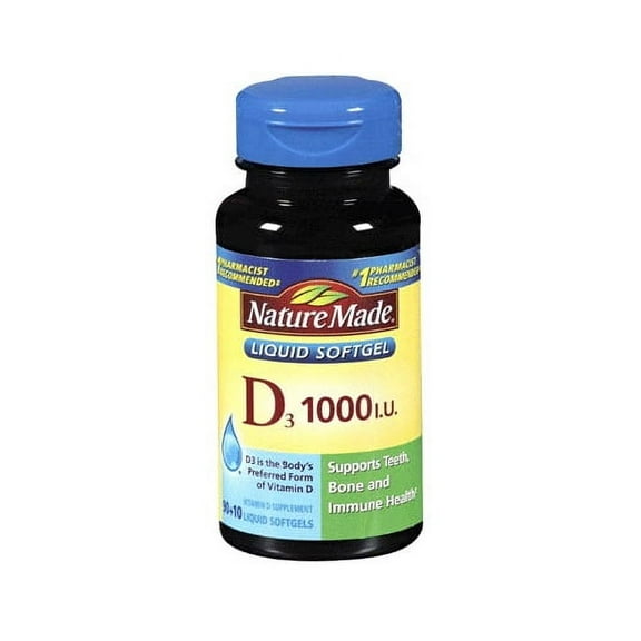 Nature Made Vitamin D3 1000 Iu, Liquid Softgels - 100 Ea, 3 Pack