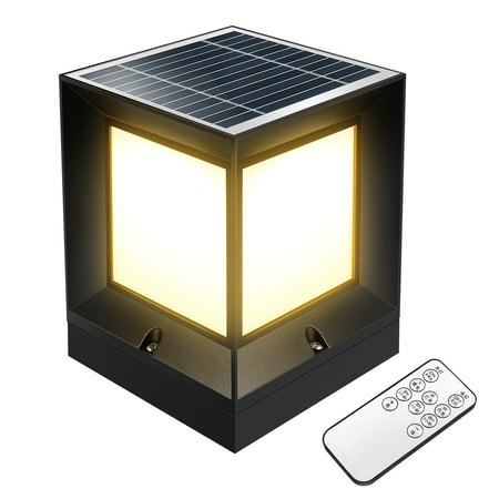 

OSALADI 1 Set Waterproof Solar Post Light LED Deck Light Outdoor Courtyard Post Light Fence Solar Powered Lamp