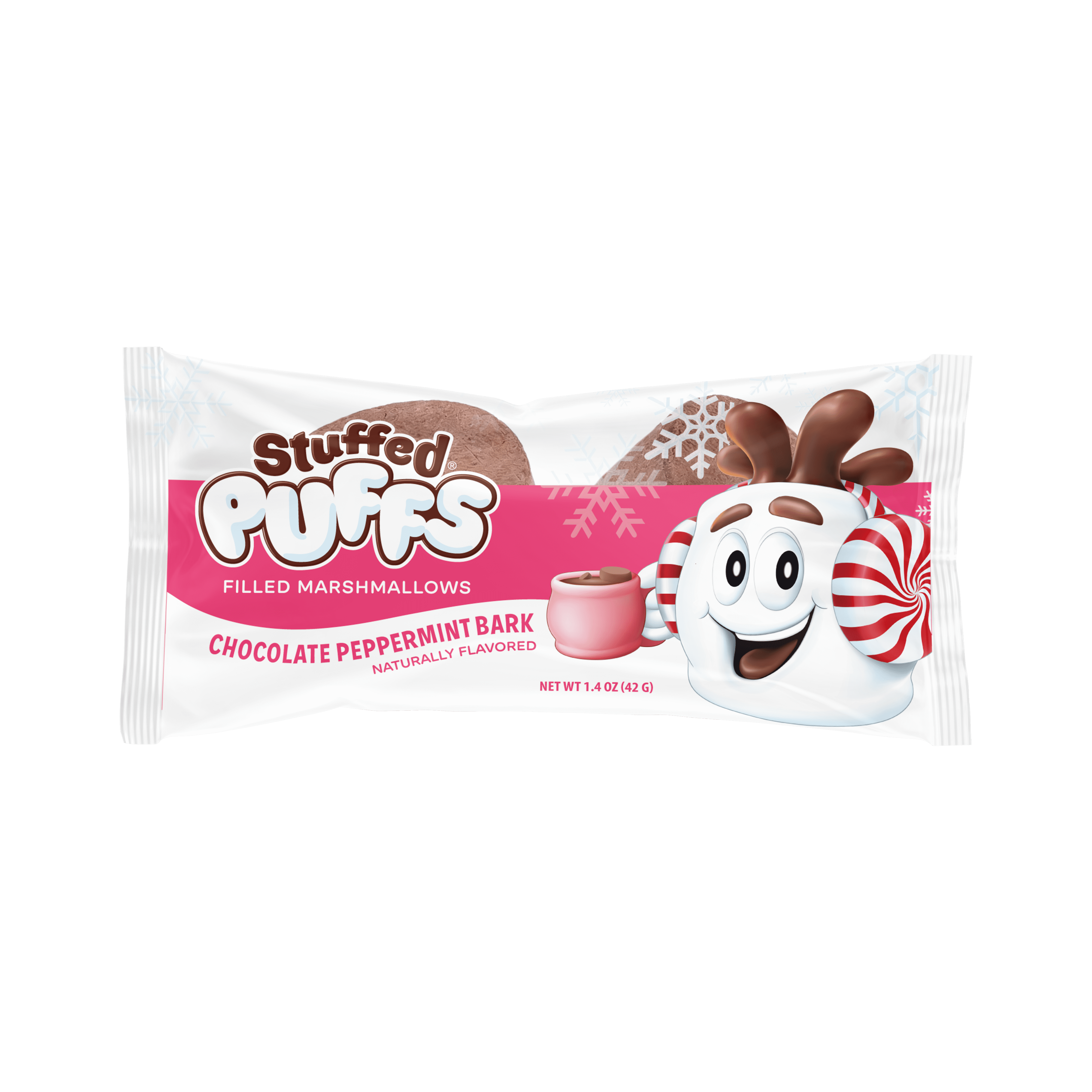 Stuffed Puffs ® Filled Marshmallows Chocolate Peppermint Bark Holiday Hot Cocoa 2pk, NET WT 1.4oz