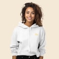 thumbnail image 3 of Dalix Be Kind Embroidered Fleece Cropped Hoodie Cold Fall Winter Women in White M Medium, 3 of 5