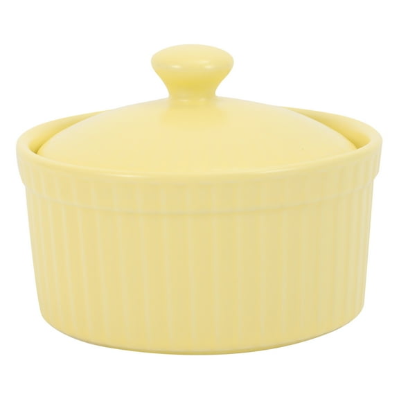 IBASETOY 1pc Ceramic Baking Bowl For Pudding Tableware Design Easy To Clean For Baking Serving Desserts And Fruits