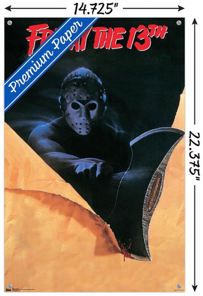 Friday The 13th - Slasher One Sheet Wall Poster with Push Pins, 14.725" x 22.375"