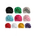 thumbnail image 4 of Dragonus Newborn Baby Infant Turban Hat Head Wrap Beanie Hat Cotton Floral Print Elastic, 4 of 4
