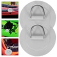 thumbnail image 3 of Shisuyan 2 Pcs 6CM Stainless Steel D-ring Patch Handle Sticker Inflatable Boat Sticker Canoe Accessories Stainless Steel Handle Ring Patch Adhesive Sticker (White), 3 of 8