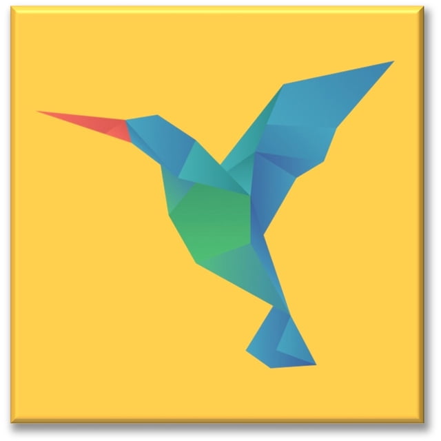 Cuadro Canva listo para Colgar Pixtreats Tipo Galería Colibrí Origami 40X40 cm