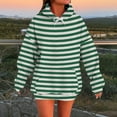 thumbnail image 2 of Horkkom Hoodies for Women Pullover Striped Print Sweatshirts Fall Winter Casual Fleece Hoodie with Pocket Drawstring XXL, Gifts for Women, 2 of 6