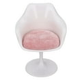 thumbnail image 1 of Silla de oficina para casa de muñecas Nikou ABS color blanco y rosa 1:6 con reposabrazos, 1 of 15