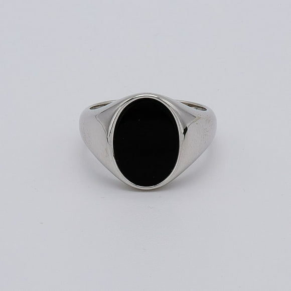Natural Black Onyx Gemstone 925 Sterling Silver Men's Ring