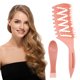 thumbnail image 1 of Fiudx Ofertas relampago Peine hueco en mango largo, peine de masaje para la cabeza, peine para cabello esponjoso, peine para cabello rizado, peine de cola puntiaguda multifuncional en limpiador en fo, 1 of 3