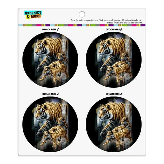 Orange Bengal Tigers Refrigerator Fridge Locker Vinyl Circle Magnet Set