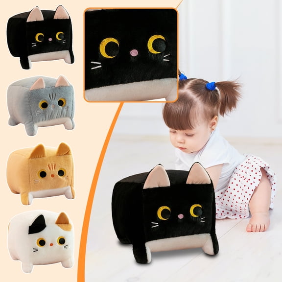 Anime Style Cute Square Cat Plush Toy Stuffed Animal Doll Gift for Kids Girls Boys (40cm)