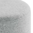 thumbnail image 4 of Callum 16" Round Woven Heathered Fabric Ottoman in Heathered Weave Light Gray, 4 of 8