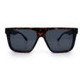 thumbnail image 5 of Mens Classic 90s Flat Top Horn Rim Plastic Urban Fashion Sunglasses [Matte Tortoise - Black], 5 of 8
