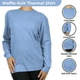 thumbnail image 2 of GBH Women's Loose Fit Crew Neck Waffle-Knit Thermal Shirt (S-2XL), 2 of 4
