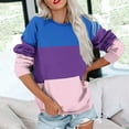 thumbnail image 4 of Sakmal Long No Hoodie Womens Sweatshirts Purple Pullover Color Block Sweatshirts Soft Fall Clothes 2025 with Pockets, 4 of 6