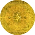 thumbnail image 1 of Ahgly Company Machine Washable Indoor Round Persian Yellow Traditional Area Rugs, 7' Round, 1 of 4