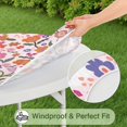 thumbnail image 5 of Colorful Bohemian Style Round Tablecloth - Elasticized Edge for 52 to 56 Inch Tables - Vibrant Table Cover for Party, 5 of 7