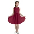 thumbnail image 4 of iiniim Kids Flower Girls Dress Lace Chiffon Sequins Rhinestone Bridesmaid Wedding Formal Party Size 2-16 Red 2, 4 of 7