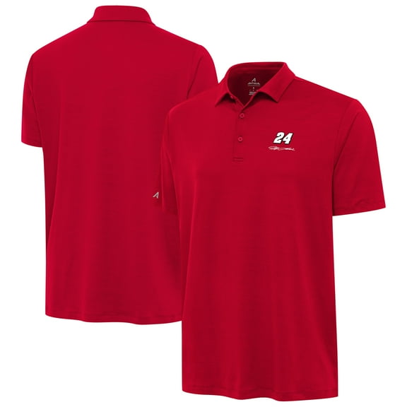 Men's-Antigua  Red Jeff Gordon Reprocess Polo