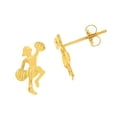 thumbnail image 2 of JewelStop 14k Solid Yellow Gold Cheerleader Pom Poms Stud Earrings, 2 of 4