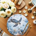thumbnail image 2 of Coastal Beach Round 15 Inch Placemats Set of 6, Sea Turtle Nautical Coral Starfish HeatResistant Non Slip Place Mats for Dining Table, Wipeable Braided Kitchen Table Mats for Housewarming, 2 of 9