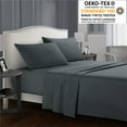thumbnail image 1 of Ensemble de Draps Format Grand Lit - Literie en Microfibre Brossée Ultra Douce et Draps Respirants Rafraîchissants pour Dormeurs Ayant Chaud, Fibre de Polyester Résistante aux Taches Sans Plis, Ensemble Complet de Draps, 1 of 4