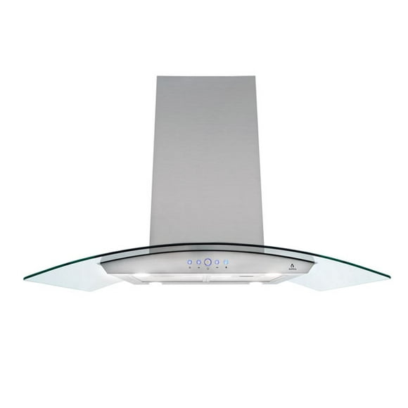 Campana extractora Supra CI-76 con cristal curvo de 76 cm color acero