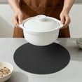 thumbnail image 4 of Placemats Set of 6 Leather Placemats for Kitchen Dining Table Placemats Wipeable Table Mat Black 13x13inch, 4 of 6