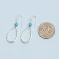 thumbnail image 4 of LeCalla 925 Sterling Sliver Jewelry 4MM Round-Cut Turquoise Birthstone Drop Dangle Earrings for Women and Teen 42MM, 4 of 7