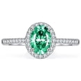 thumbnail image 2 of 1ct Women Moissanite Engagement Rings Oval Cut D Color VVS1 Clarity S925 Sterling Silver Diamond Rings Yellow Moissanite Rings for Women with Certificate, 2 of 8