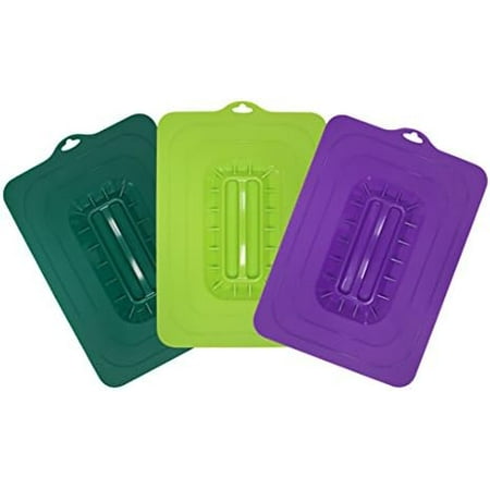 Maxi-Matic ECL-3016 Rectangular Silicone Suction Lids and Food Covers Fits various sizes of casseroles, baking pans, dishes or containers, Set of 3, Multicolor