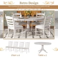 thumbnail image 6 of Harper & Bright Designs 5 Piece Kitchen Dining Table Set for 4, Solid Wood Extendable Round Dining Table Set and 4 Upholstered Chairs, Retro Functional Dining Set for Kitchen, Antique White, 6 of 14