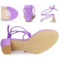 thumbnail image 3 of Sandalias de tacón bloque Perphy con correa transparente y cordones Lavanda 41, 3 of 4