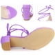 thumbnail image 3 of Sandalias de tacón bloque Perphy con correa transparente y cordones Lavanda 41, 3 of 4