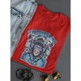 thumbnail image 3 of Space Monkey Club Design Shaped T-Shirt Women -Image by Shutterstock, Female Small, 3 of 4